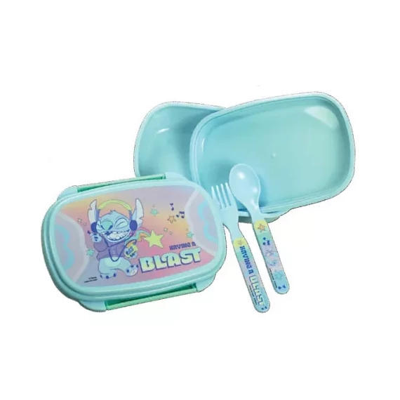 Disney Lilo és Stitch, szendvicsdoboz + evőeszköz szett