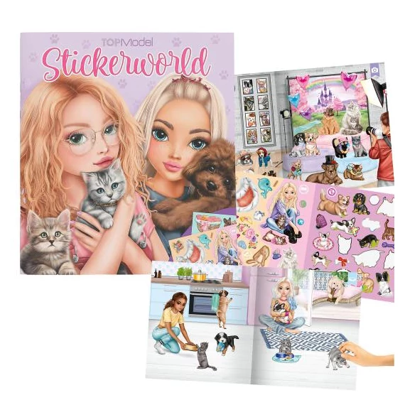 TOPModel cicás és kutyás matricás füzet