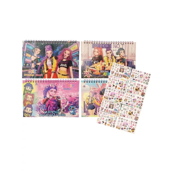 K-POP Démonvadászok matricás füzet, 10 ív matricával