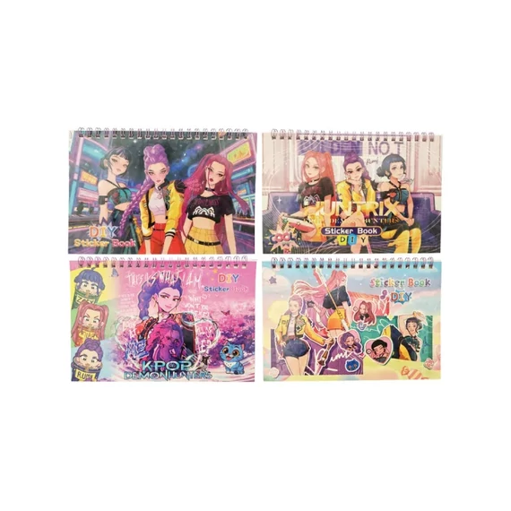 K-POP Démonvadászok matricás füzet, 10 ív matricával